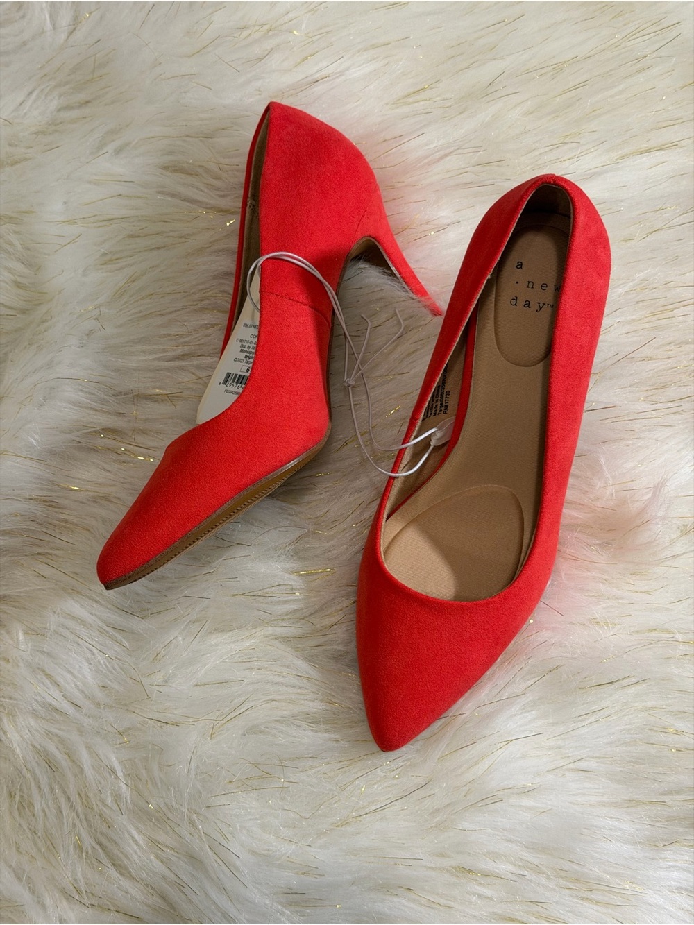 A New Day Red Pointed Toe faux suede Heels
